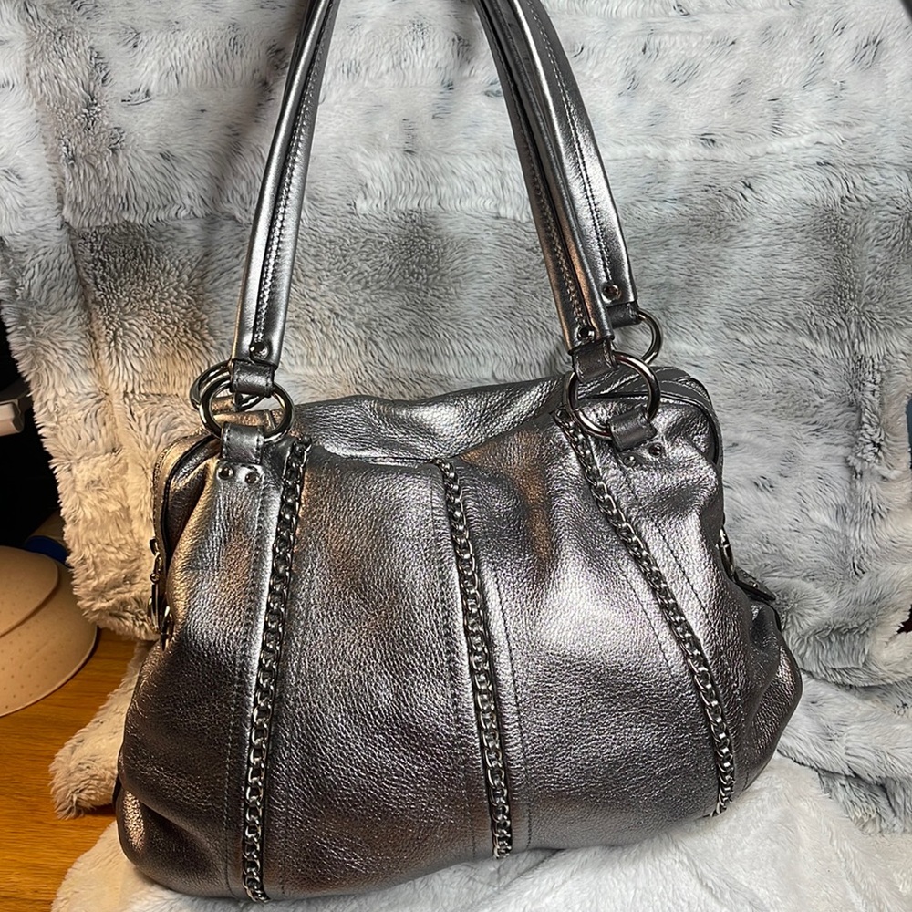 Bmakowsky silver leather purse